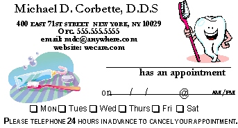 PA APPOINTMENT CARD 6