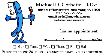 PA APPOINTMENT CARD 4