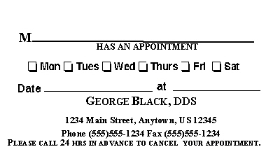 MA APPOINTMENT CARD 2